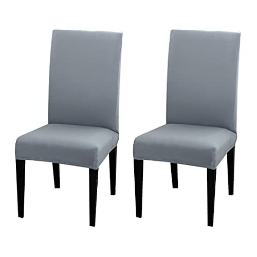 Gray Blue JQinHome 6 Pcs Dining Chair Slipcover,High Stretch Removable Washable Chair Seat Protector Cover for Home Party Hotel Wedding Ceremony Gray Blue JQinHome 6 Pcs Dining Chair Slipcover,High Stretch Removable Washable Chair Seat Protector Cover for Home Party Hotel Wedding Ceremony